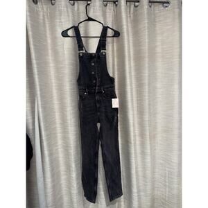 Free People Shelby Denim Overalls in Starry Black size 24 - NEW